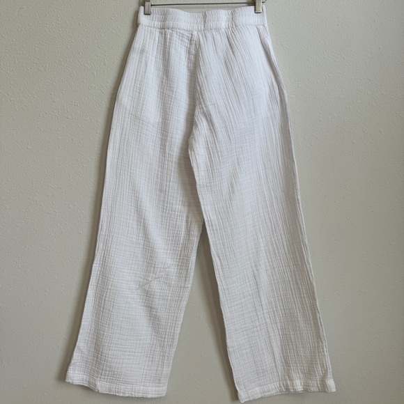 Size S White Wide Straight Flare Leg Trouser Pant - Mate the Label - Picture 9 of 12